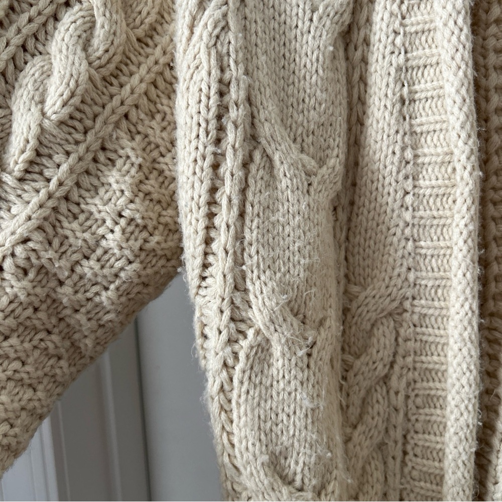 POL Chunky Knit Sweater Cardigan Size Small Women’s Cream With Pockets - Picture 5 of 10